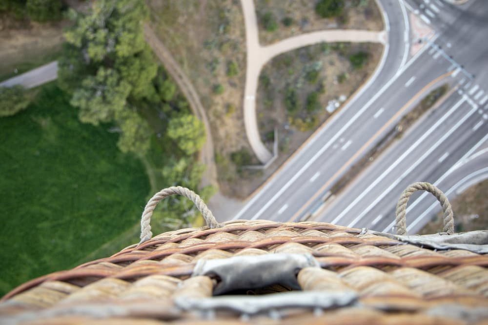 straight down view from basket