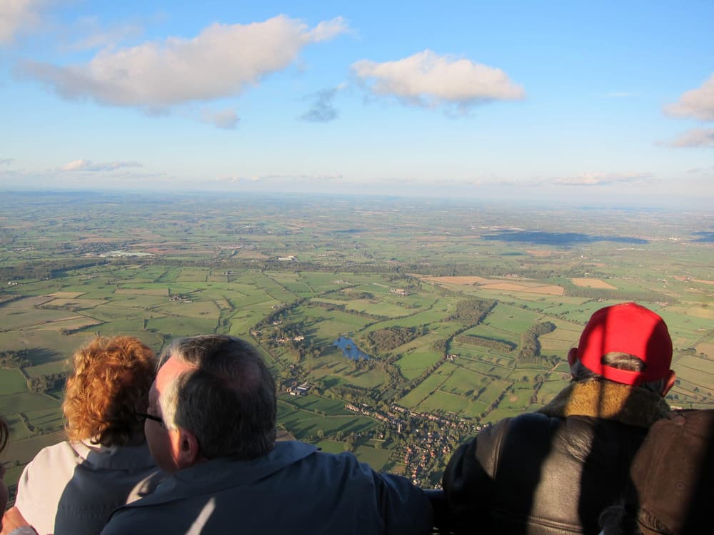 view from a hot air balloon basket